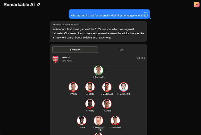 A screenshot of a message chain with the chatbot