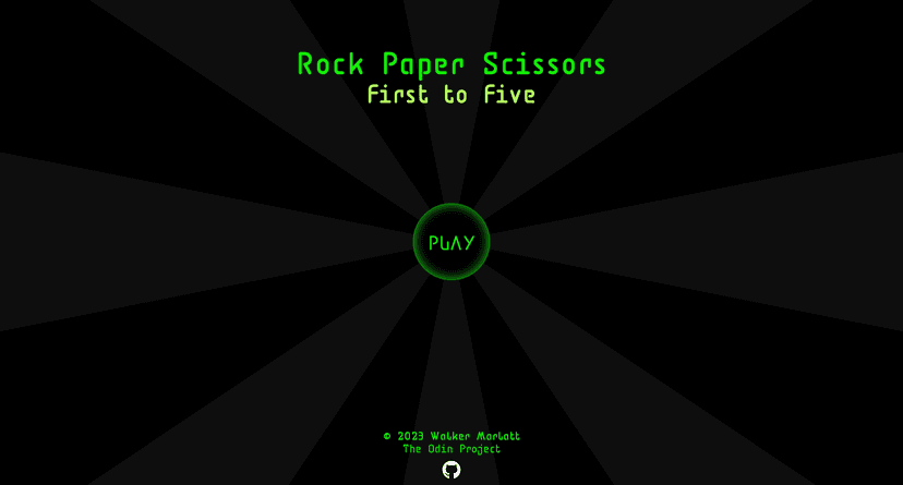 A screenshot of the Rock Paper Scissors homepage
