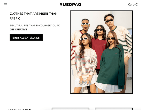 A screenshot of the Yuedpao mockup